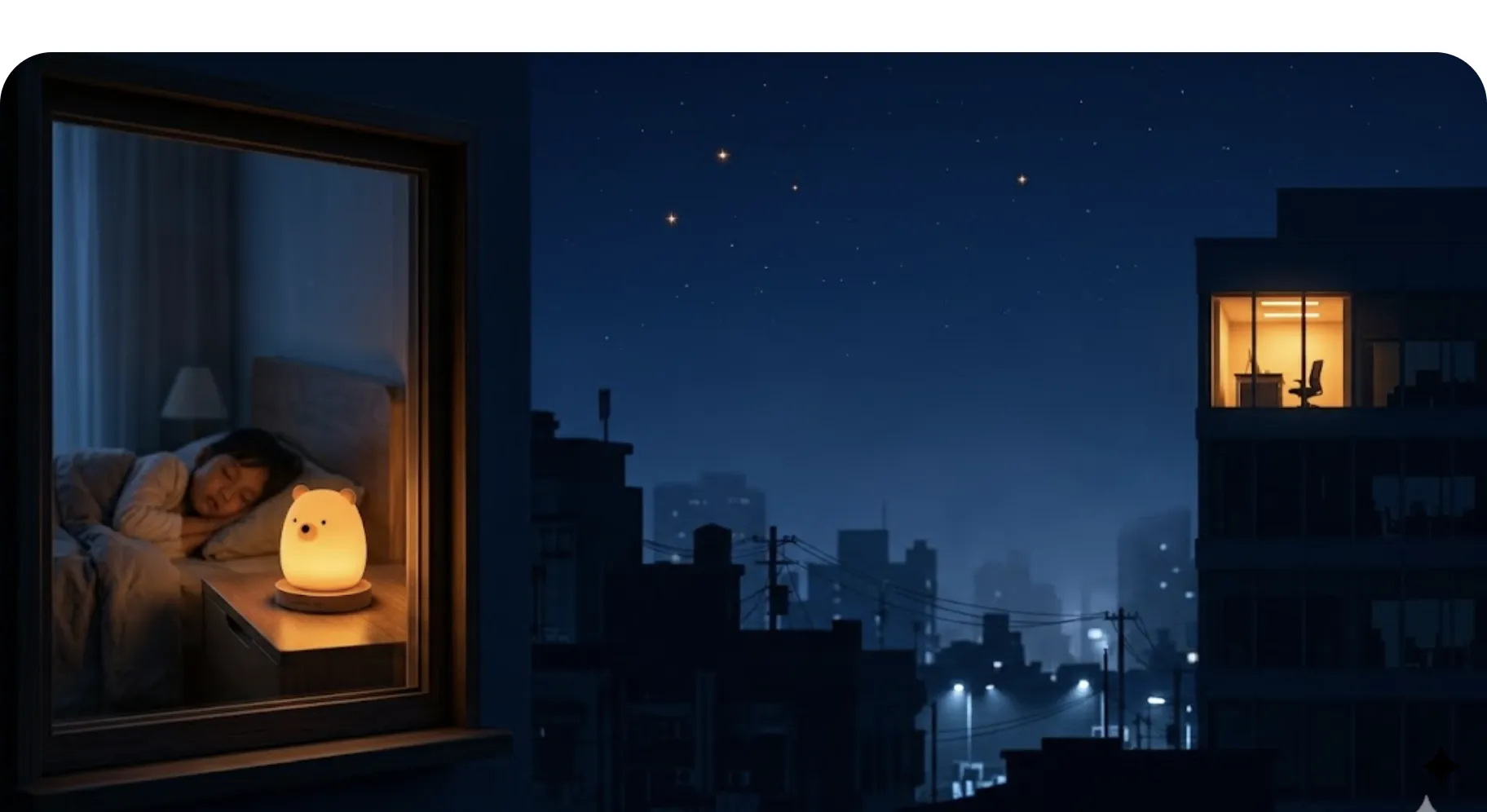 Two lights in the night